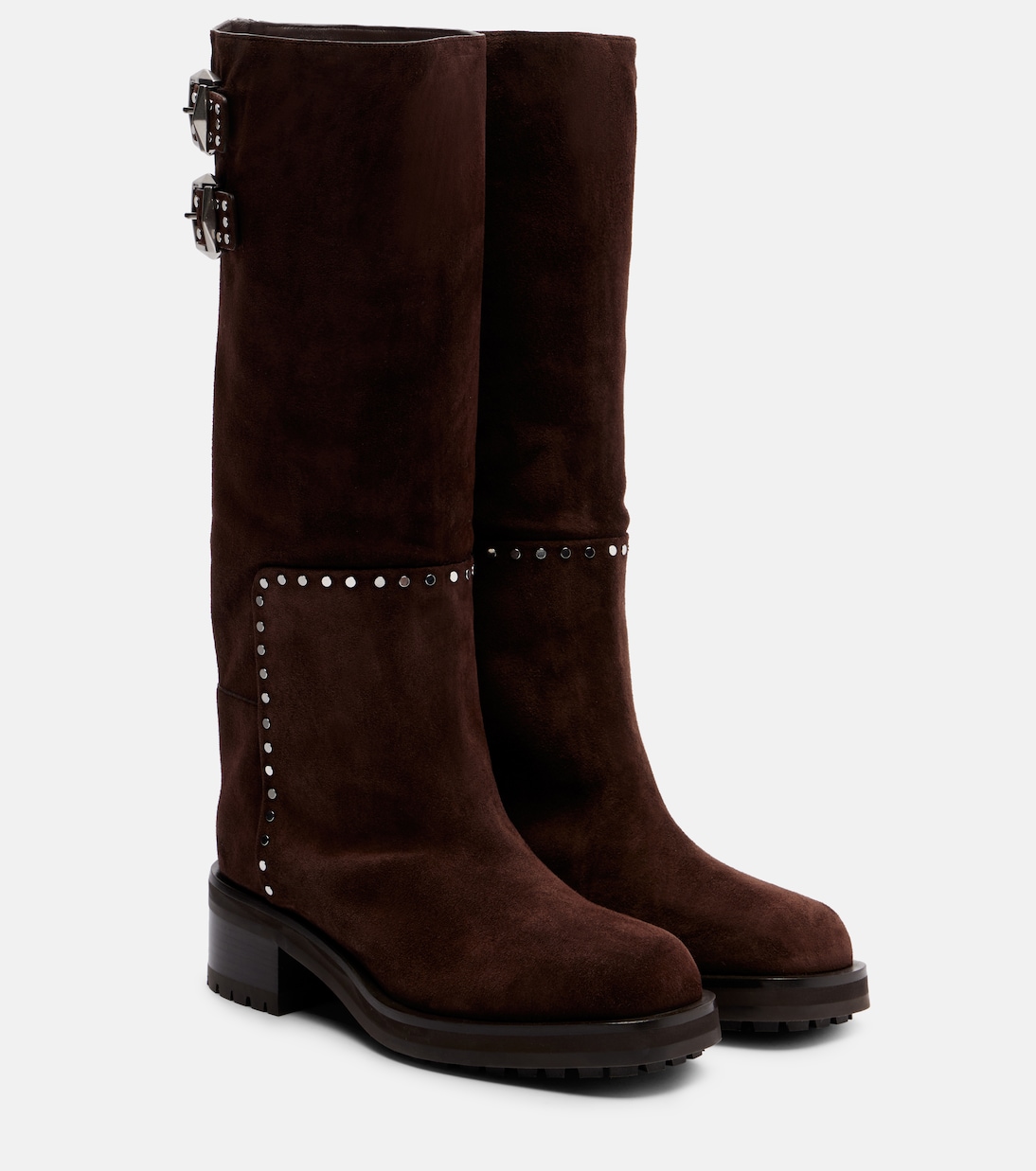 Brooklyn 50 studded suede knee-high boots | Jimmy Choo