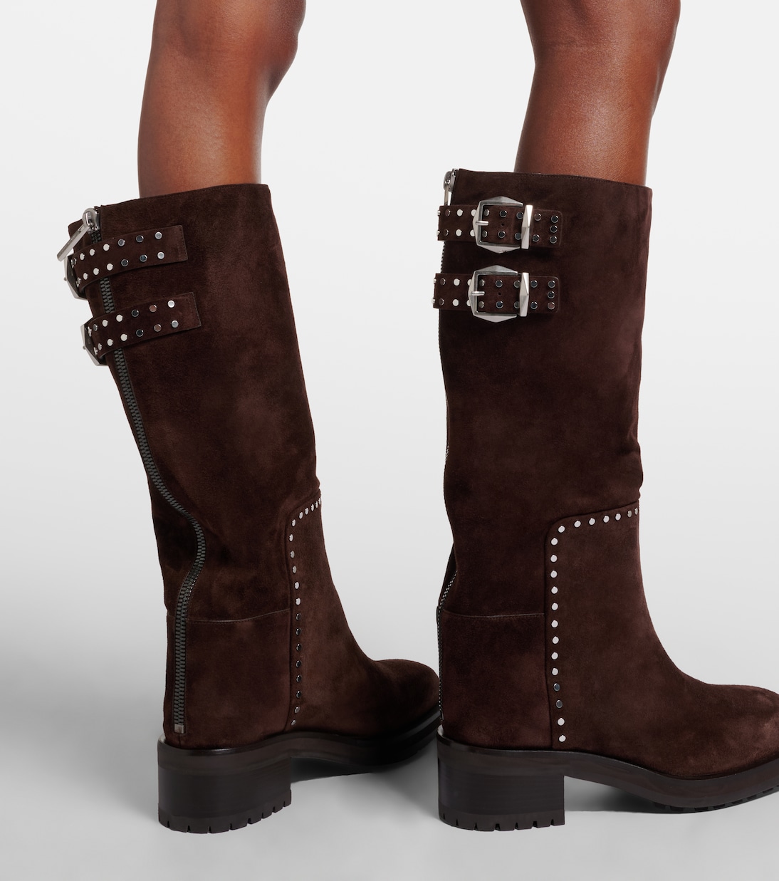 Brooklyn 50 studded suede knee-high boots | Jimmy Choo