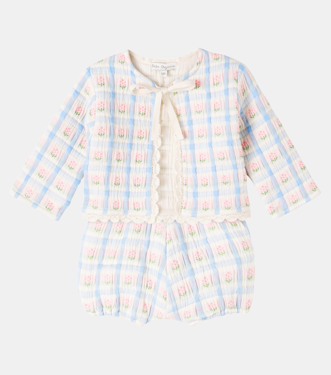 Baby Zora knitted cotton-blend top and bloomers set | Bebe Organic
