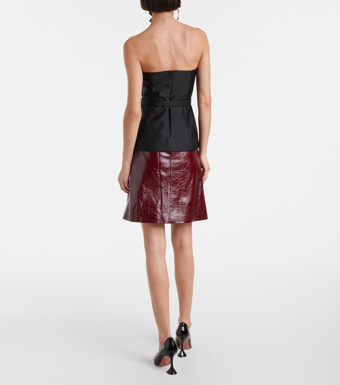 Strapless embellished taffeta top | Self-Portrait