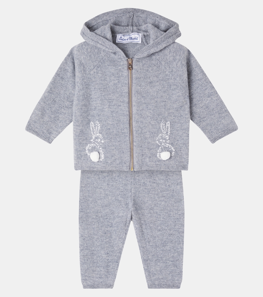 Baby embroidered wool and cashmere tracksuit | Tartine et Chocolat