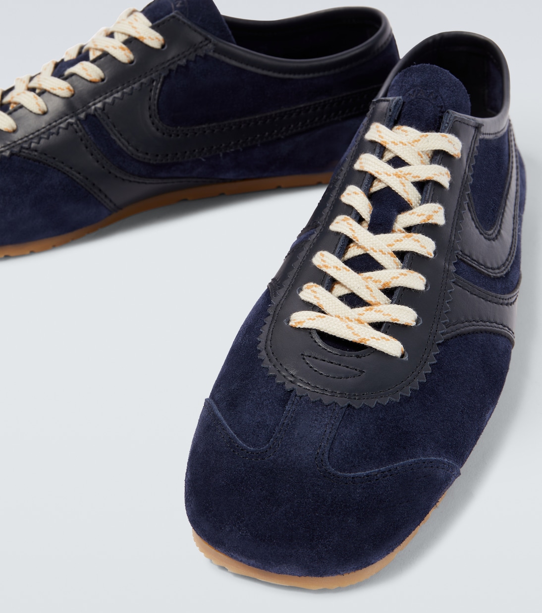 Leather-trimmed suede sneakers | Dries Van Noten