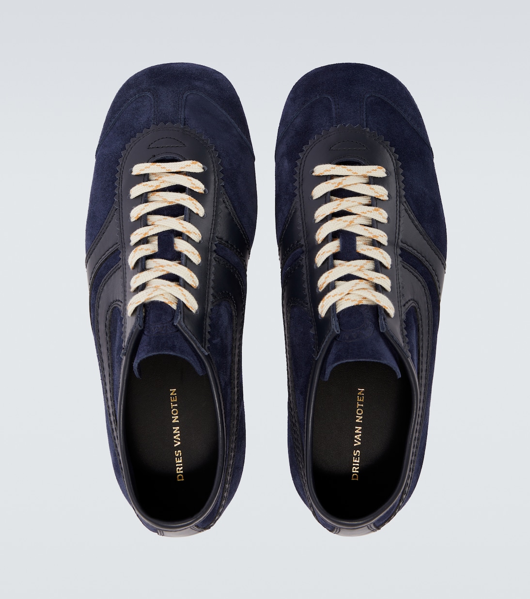 Leather-trimmed suede sneakers | Dries Van Noten