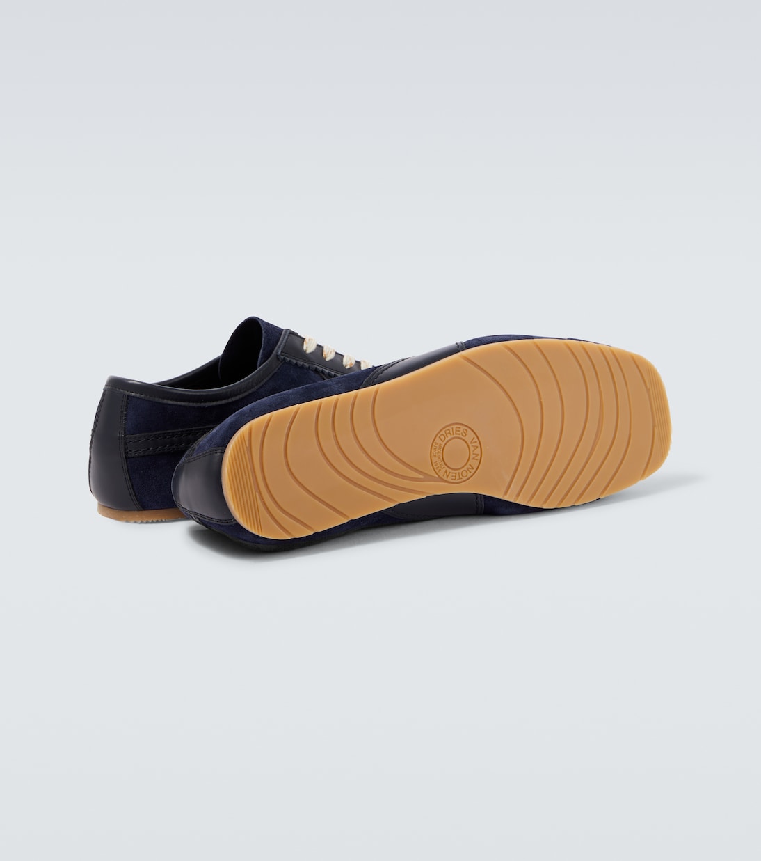 Leather-trimmed suede sneakers | Dries Van Noten