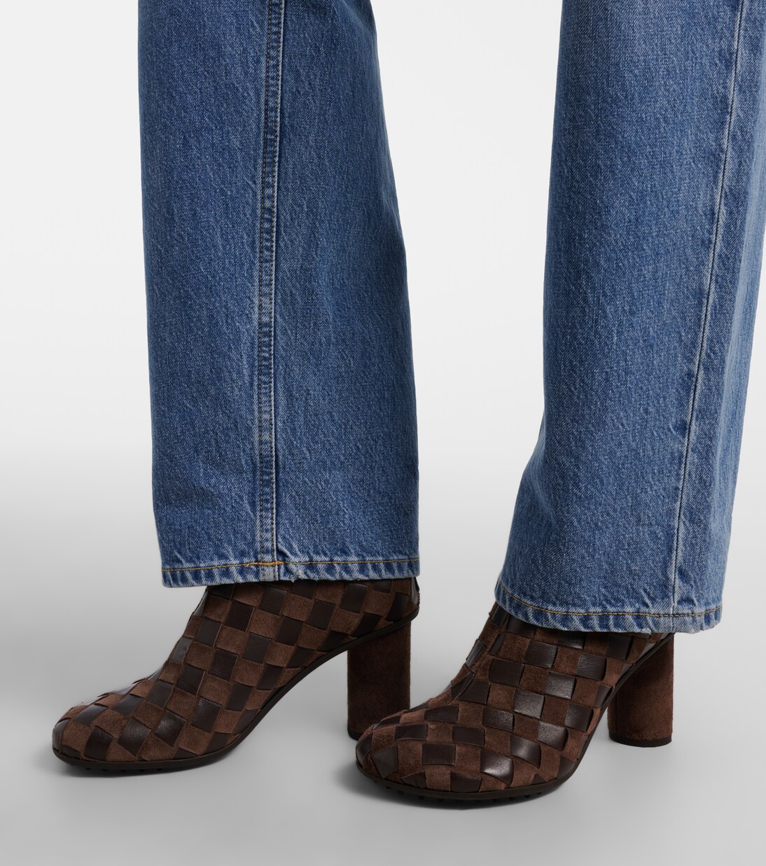 Ankle Boots Atomic aus Leder und Veloursleder | Bottega Veneta