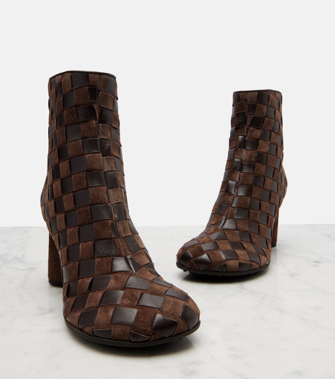 Ankle Boots Atomic aus Leder und Veloursleder | Bottega Veneta