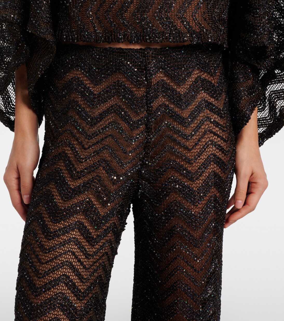 Weite Hose aus Häkelstrick | Missoni