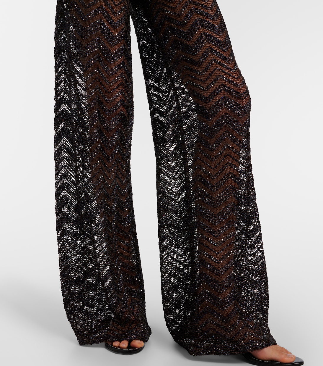 Weite Hose aus Häkelstrick | Missoni