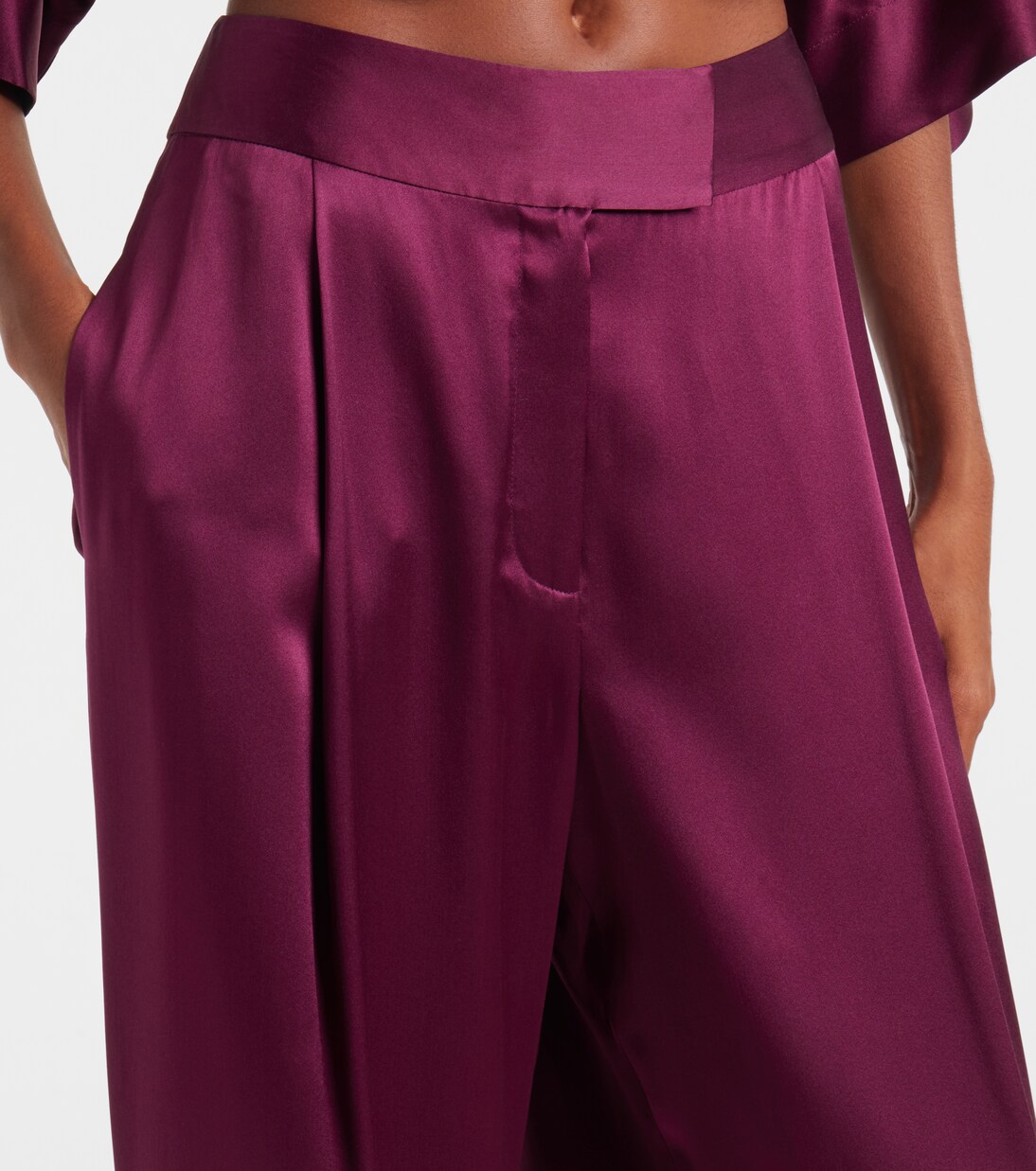 High-rise silk wide-leg pants | The Sei