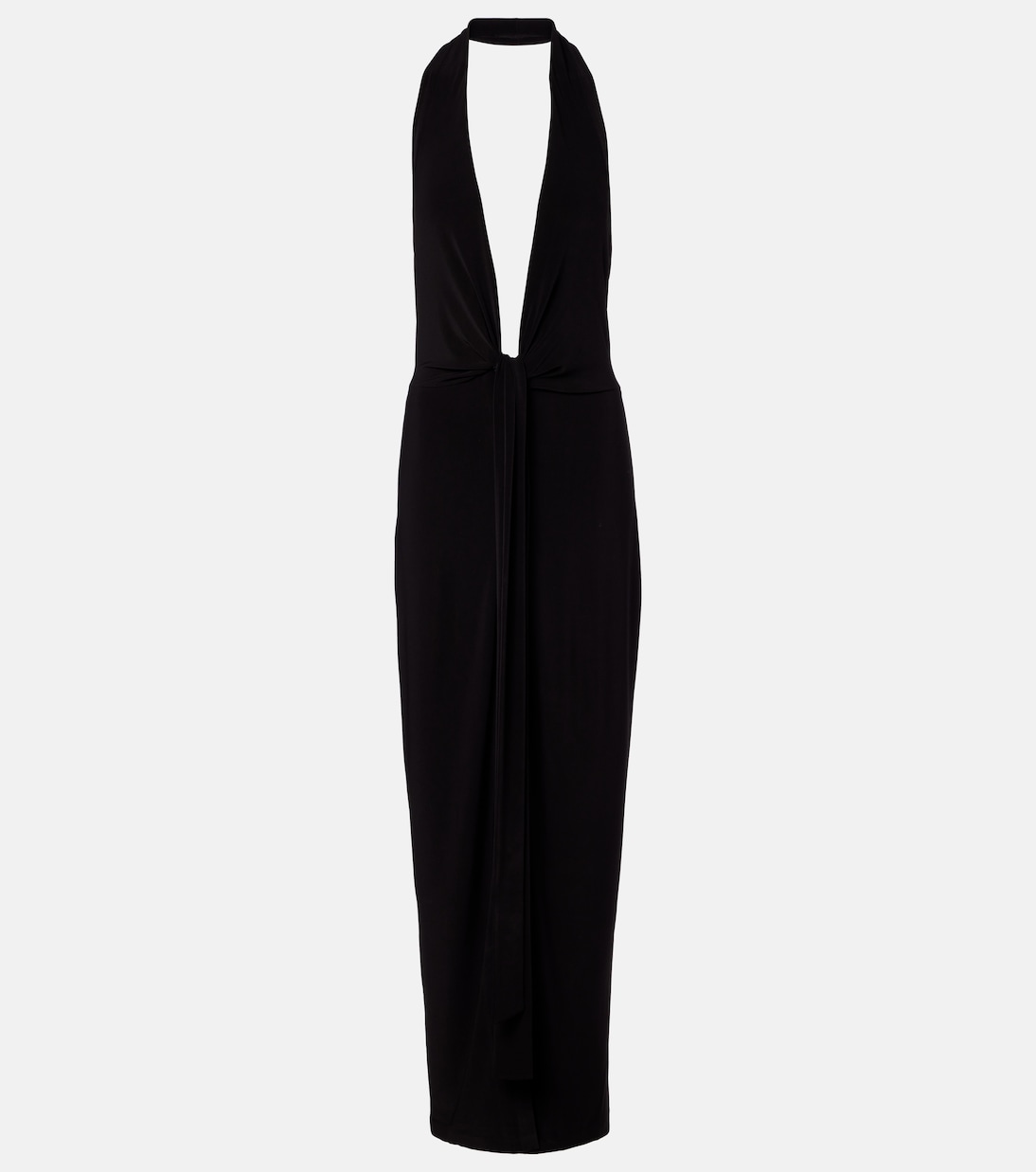 Halterneck velvet maxi dress | Norma Kamali