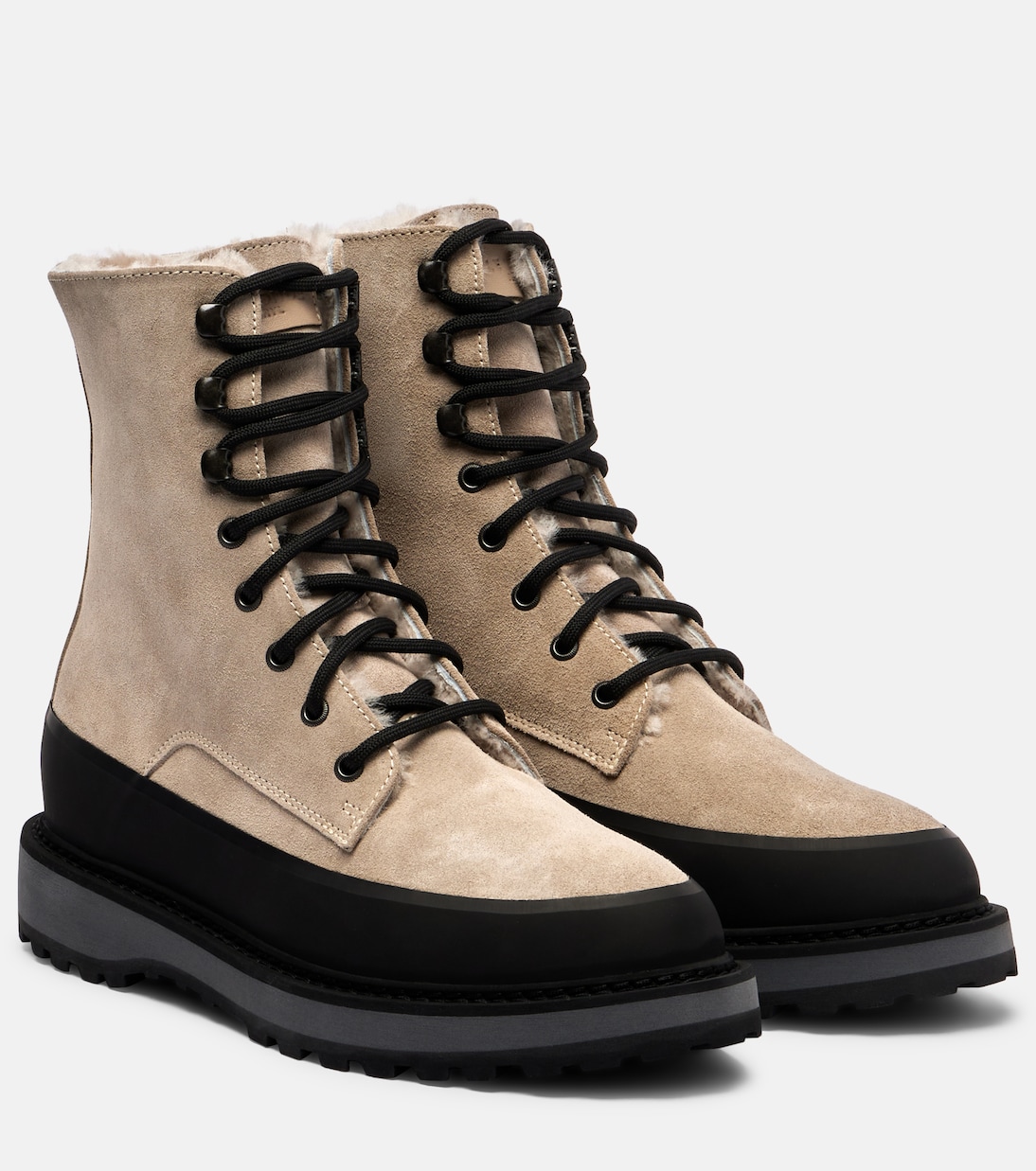 Dolomite shearling-lined suede combat boots | Le Monde Béryl