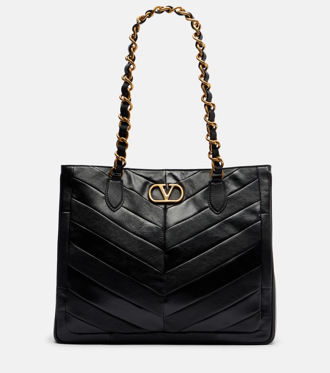 Laseine Small chevron leather tote bag | Valentino Garavani