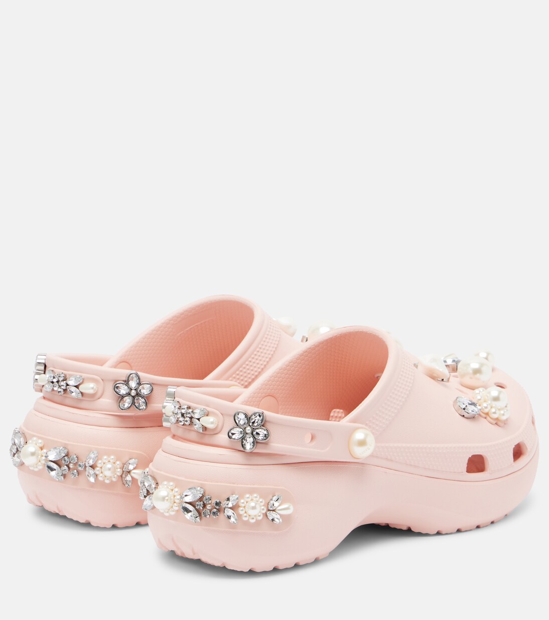 x Crocs zuecos con plataforma adornados  | Simone Rocha
