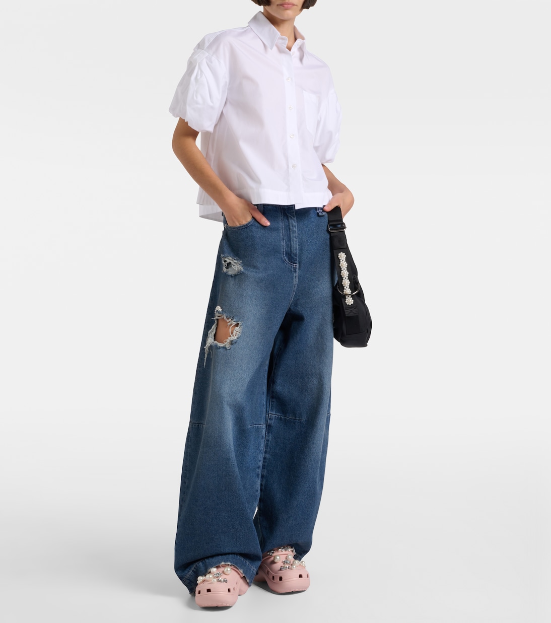 x Crocs zuecos con plataforma adornados  | Simone Rocha