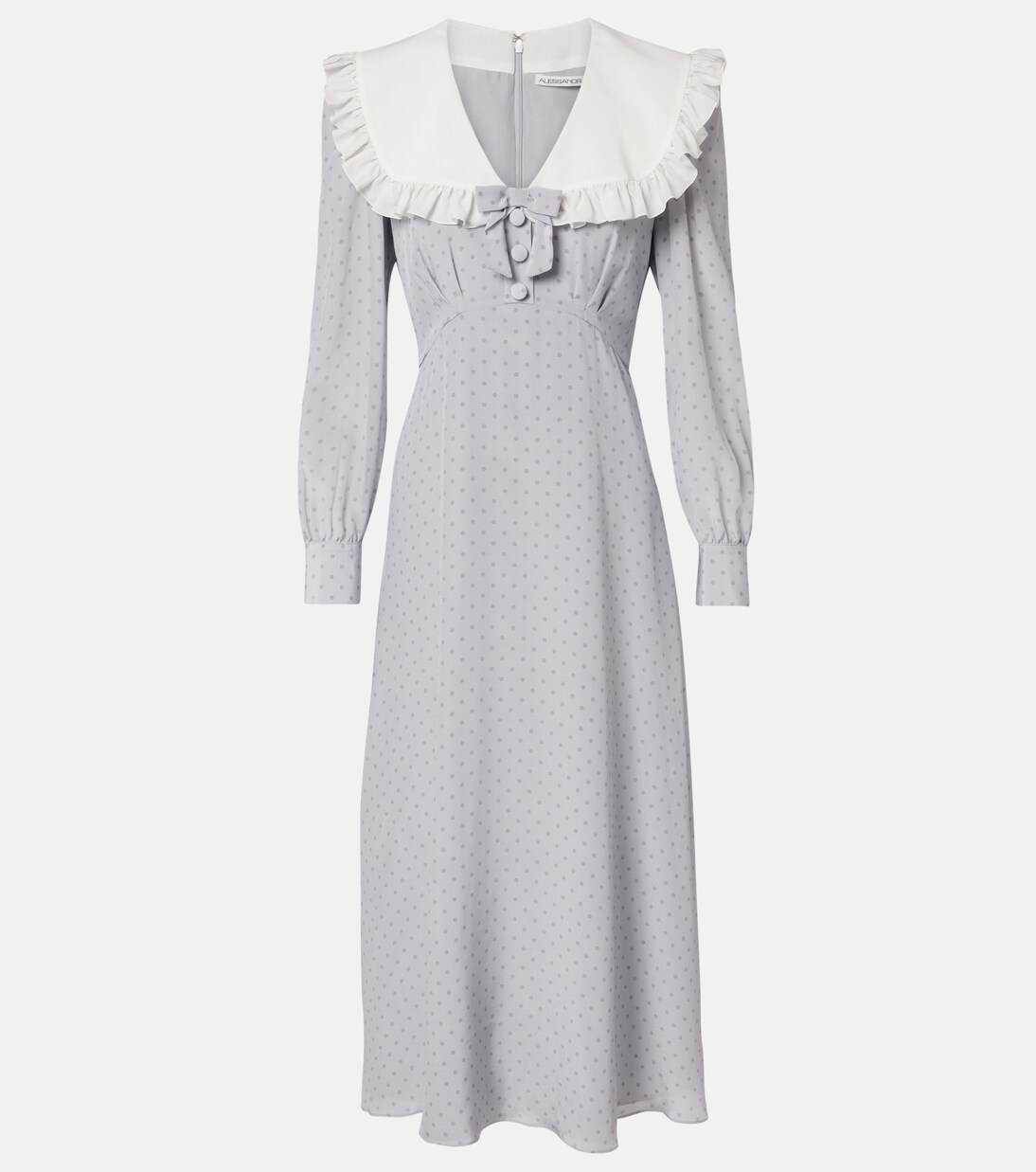 Vestido midi de seda con lunares | Alessandra Rich