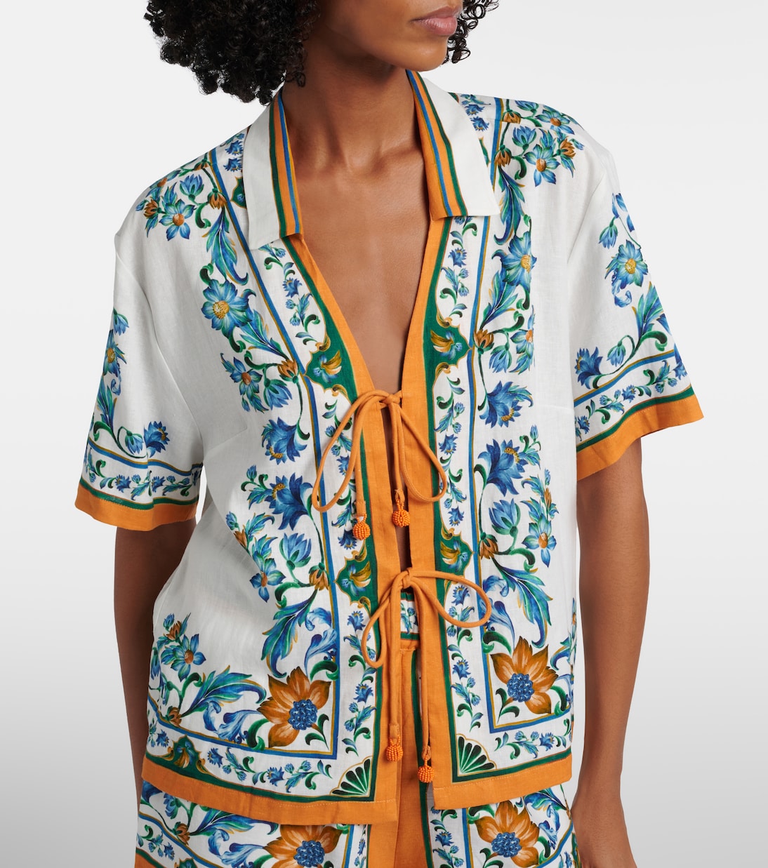 Hemd Flora Tile aus einem Leinengemisch | Farm Rio