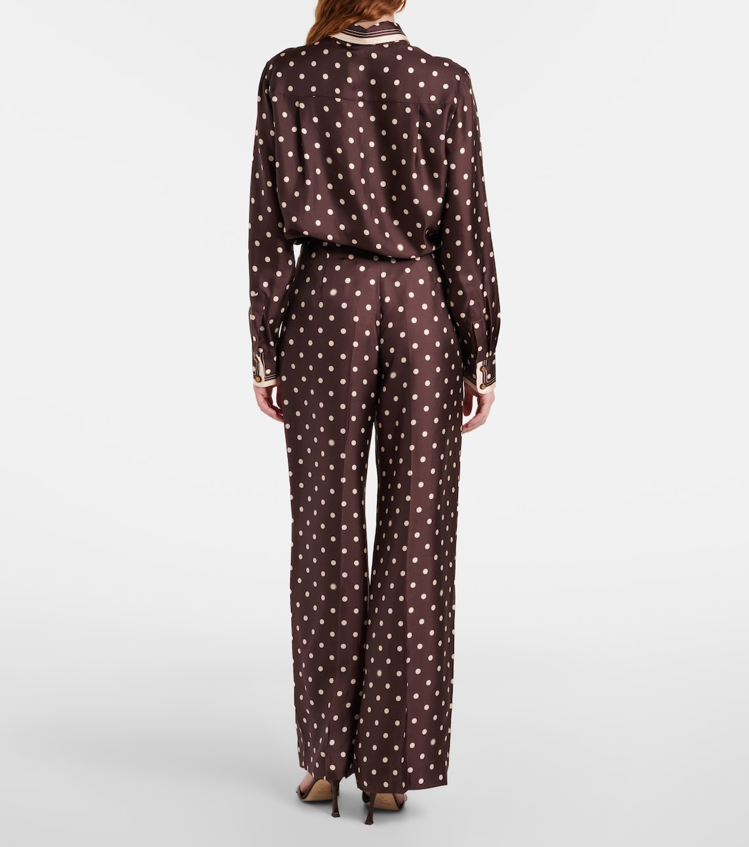 بنطلون واسع من الساتان الحريري بنقاط البولكا | Zimmermann