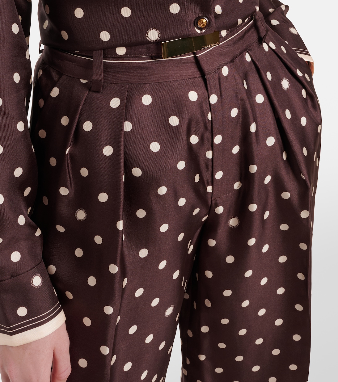 بنطلون واسع من الساتان الحريري بنقاط البولكا | Zimmermann