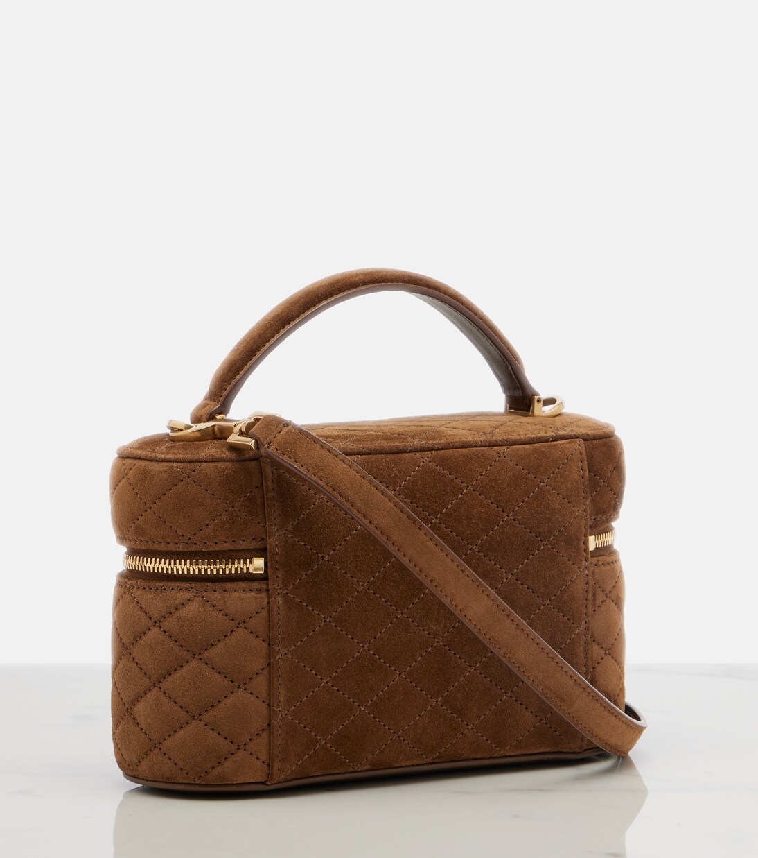 Gaby Mini quilted suede vanity bag | Saint Laurent