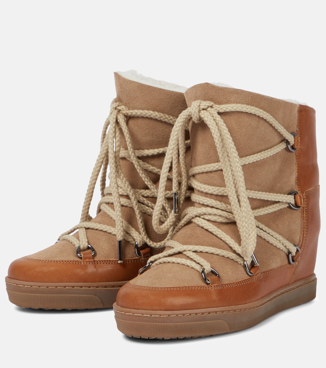 Bottines compensées Nowles en cuir et daim | Isabel Marant