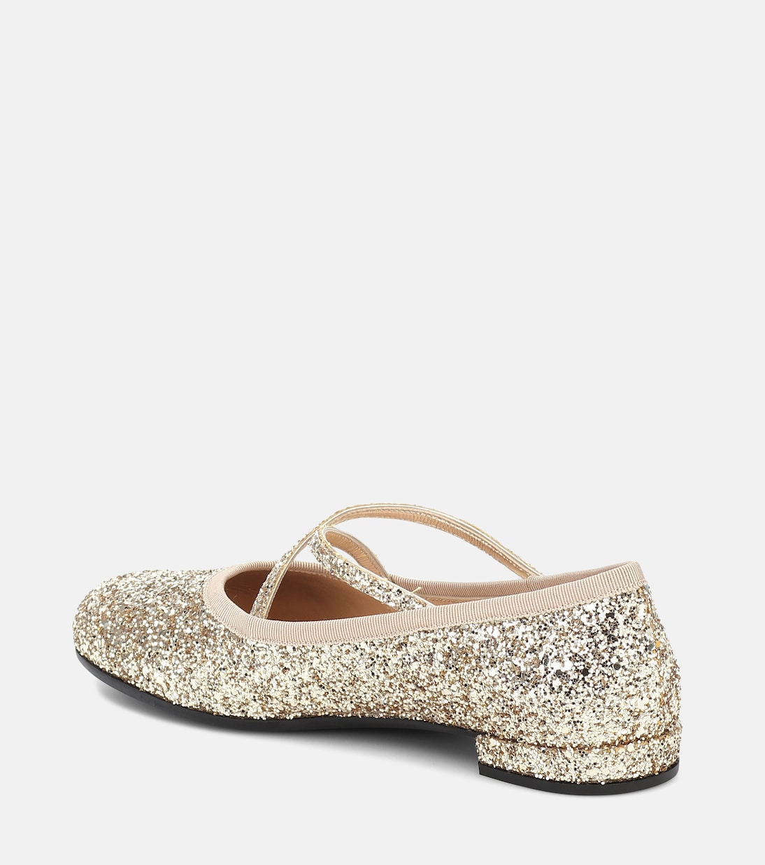 Ballerines en toile et cuir à paillettes | Miu Miu