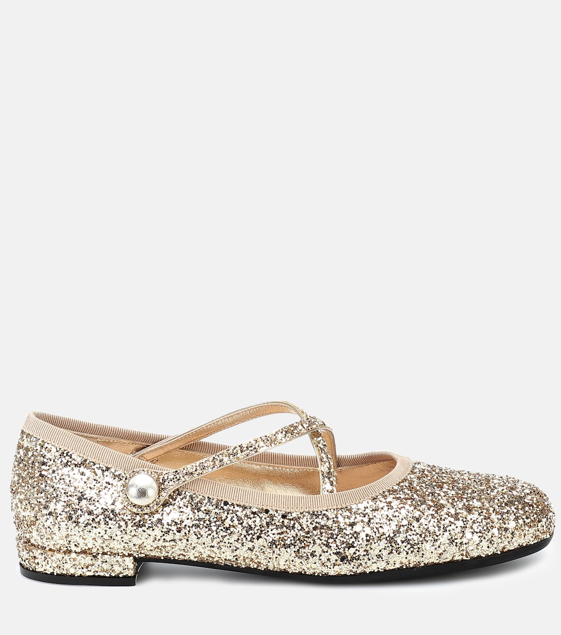 Ballerines en toile et cuir à paillettes | Miu Miu