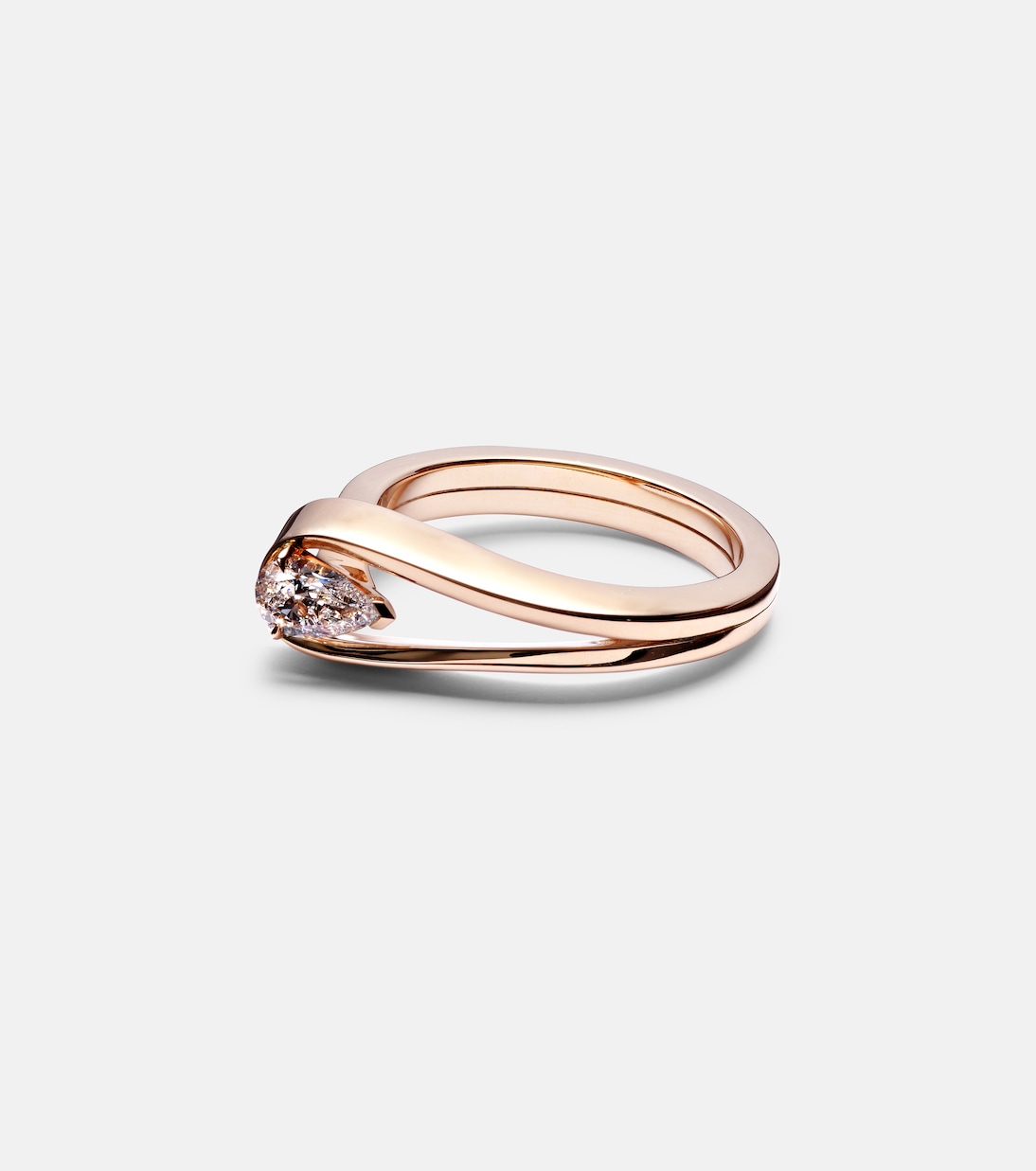 Bague Serti Inversé en or rose 18 ct et diamant | Repossi