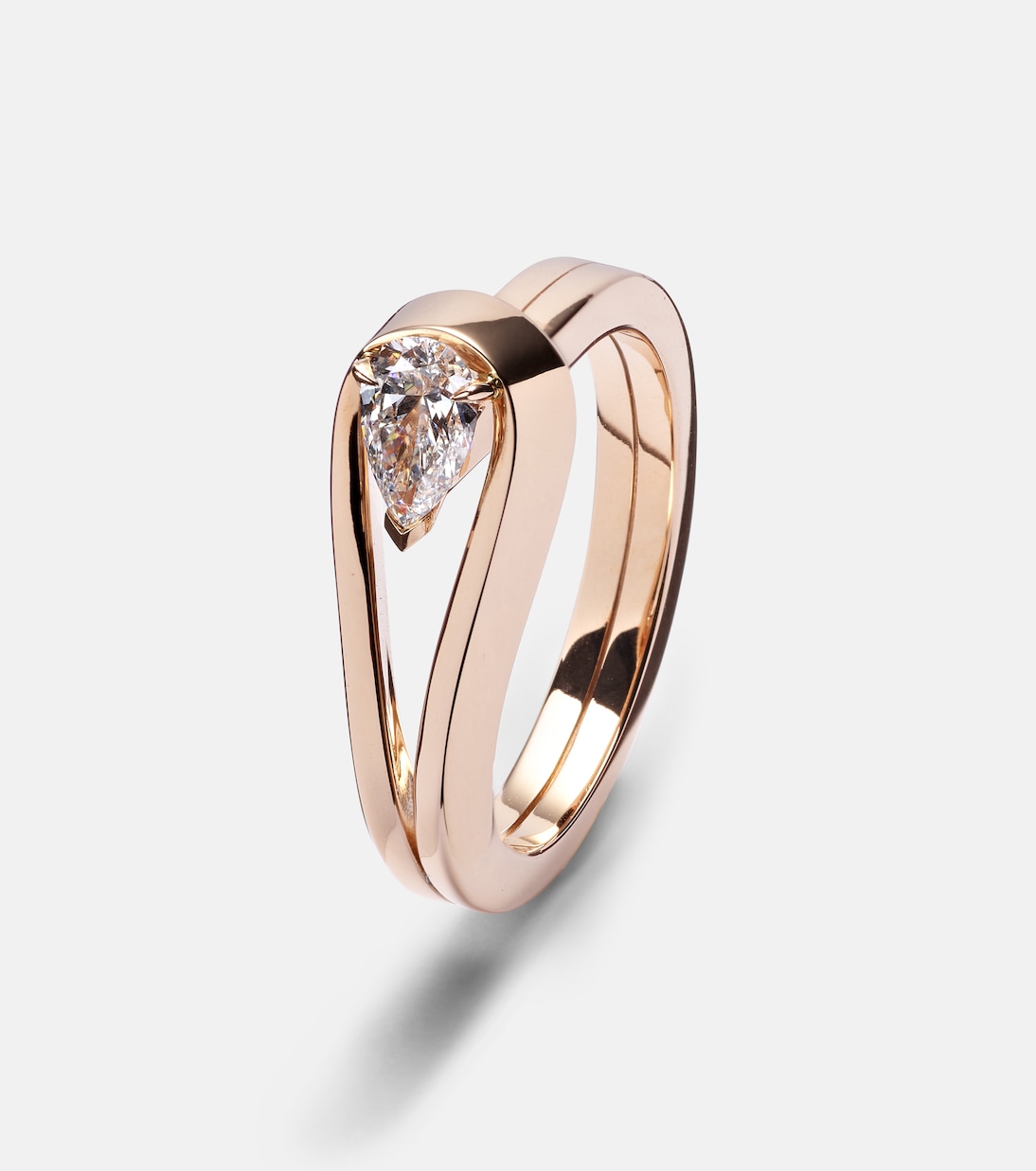 Bague Serti Inversé en or rose 18 ct et diamant | Repossi