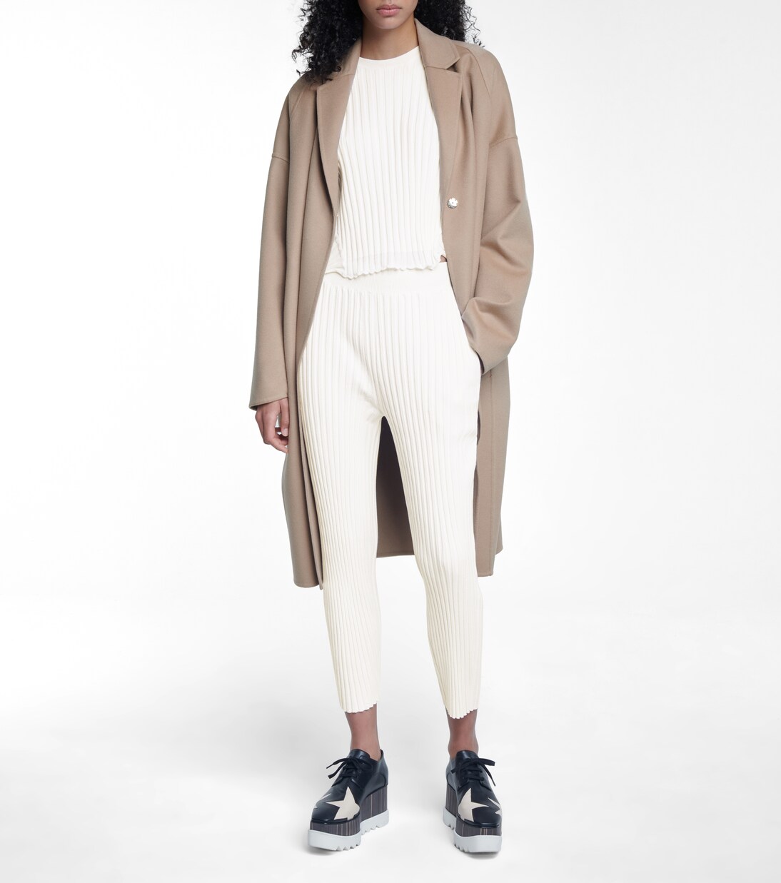 Ribbed wool-blend straight pants | Stella McCartney