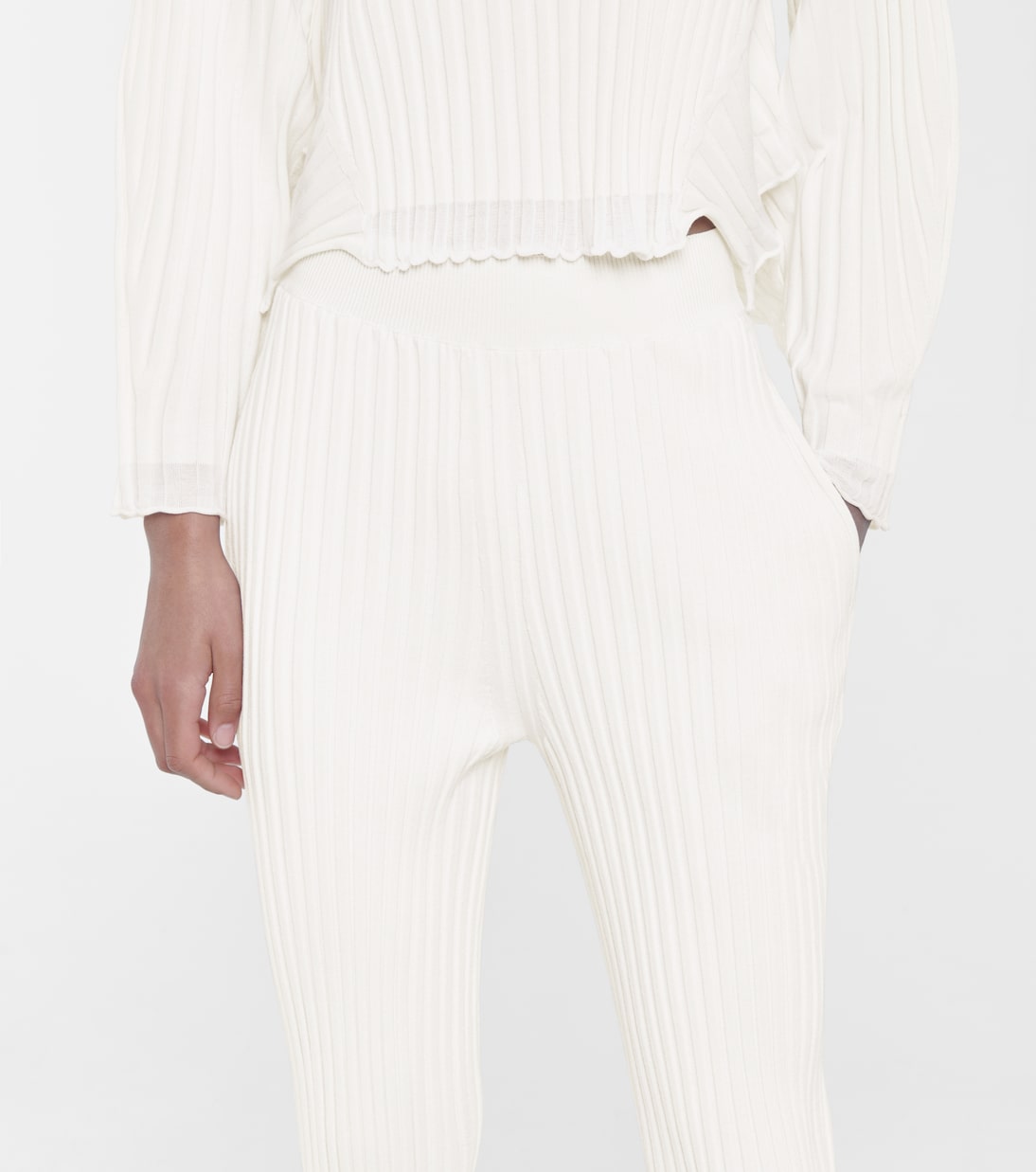 Ribbed wool-blend straight pants | Stella McCartney