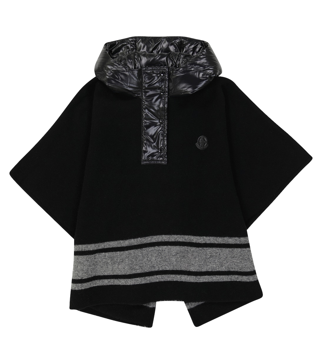 Wool blend poncho in black Moncler Enfant Mytheresa