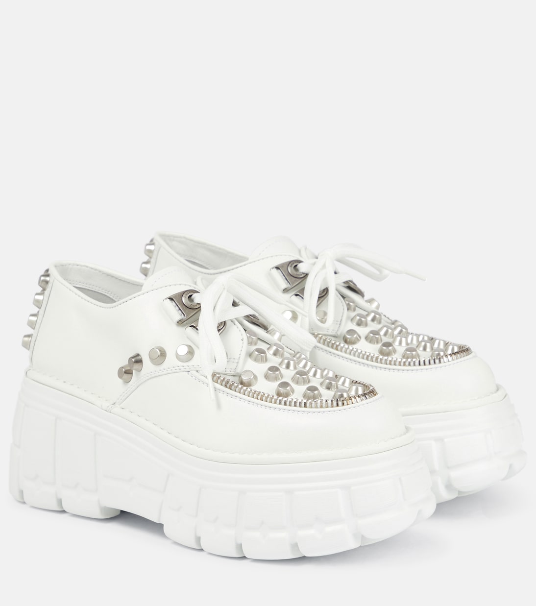 Stringate in pelle con platform | Miu Miu