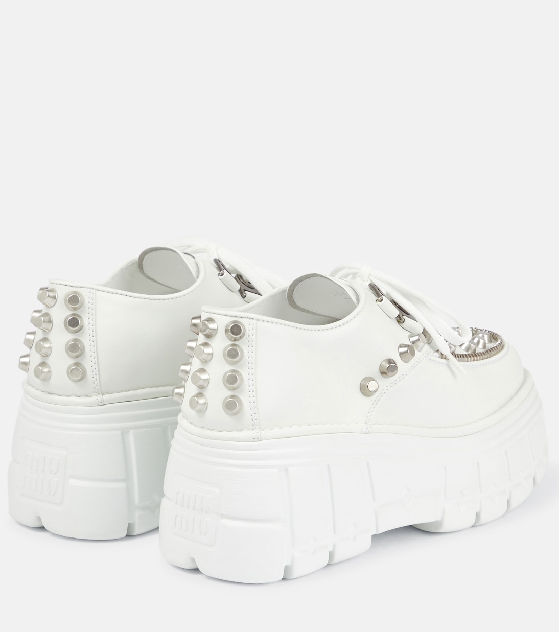 Stringate in pelle con platform | Miu Miu