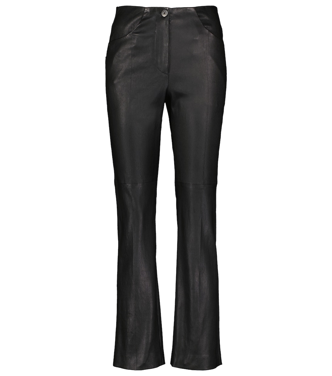 High-Rise-Hose aus Leder | Brunello Cucinelli