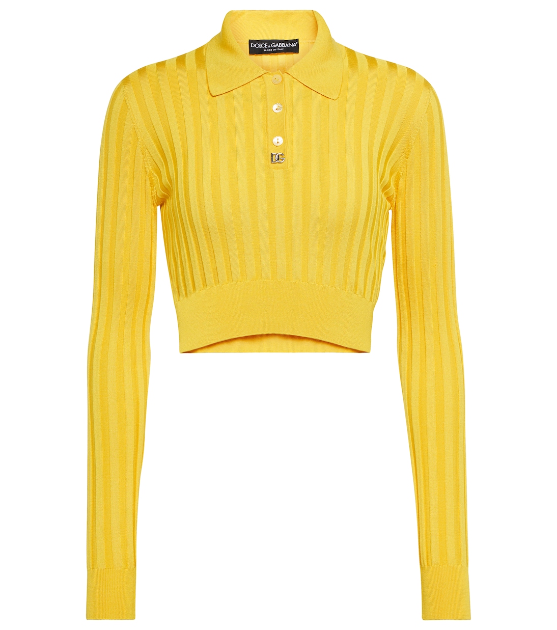 Jersey DG de seda acanalado cropped | Dolce&Gabbana