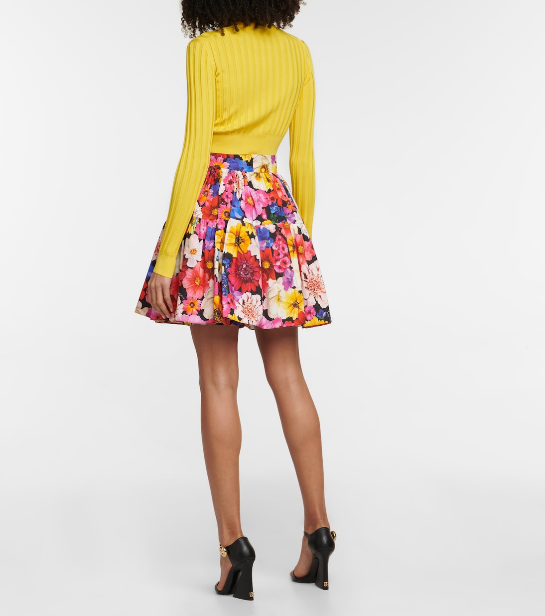 Jersey DG de seda acanalado cropped | Dolce&Gabbana