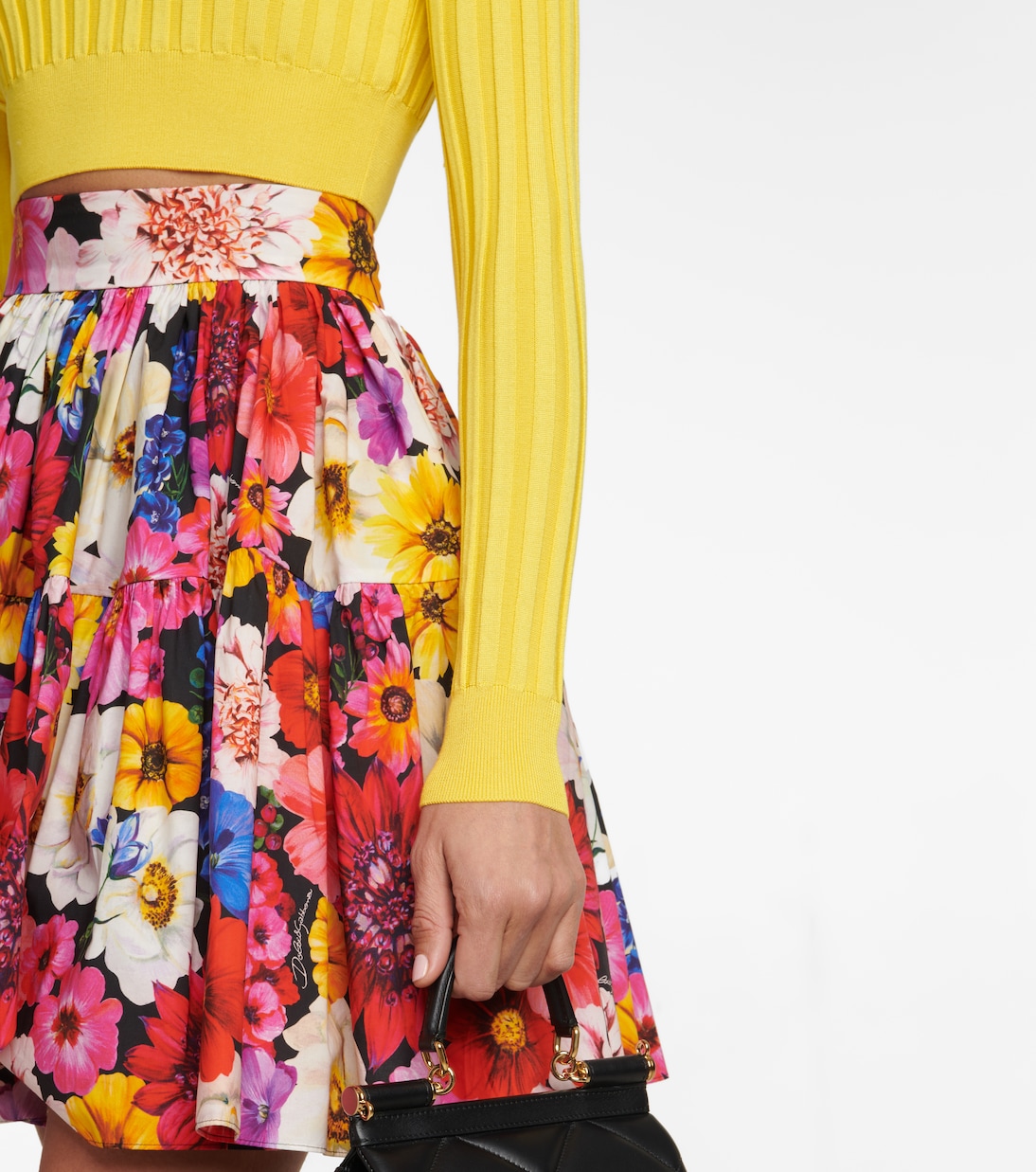 Jersey DG de seda acanalado cropped | Dolce&Gabbana