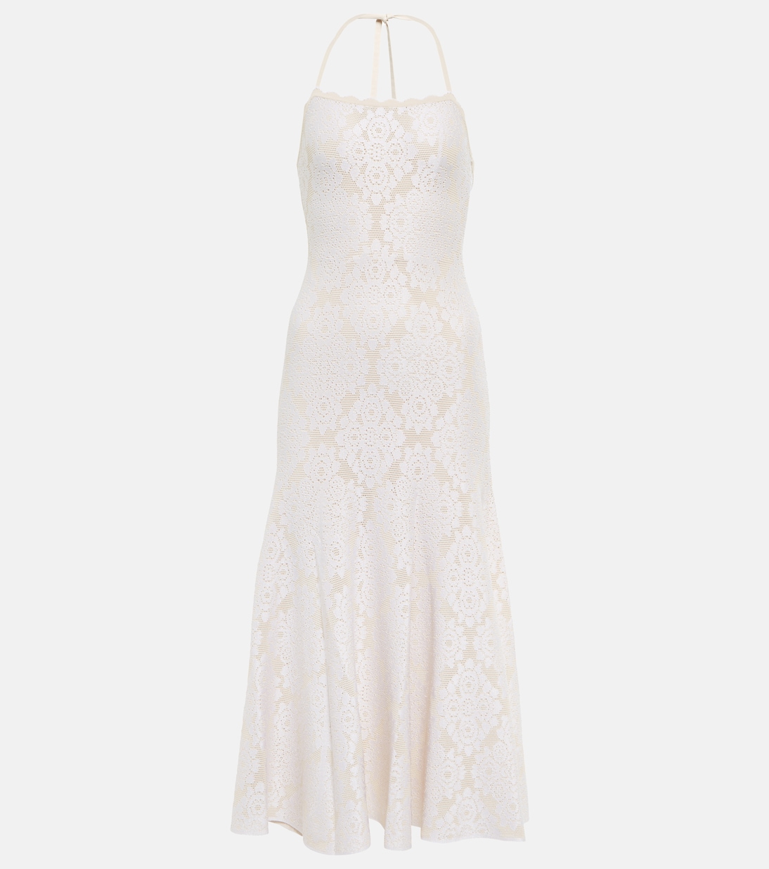Abito midi in crêpe con scollo all’americana | Alaïa