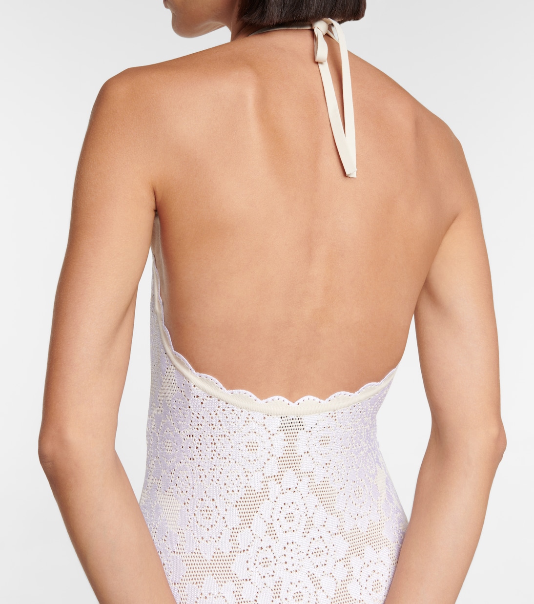 Abito midi in crêpe con scollo all’americana | Alaïa