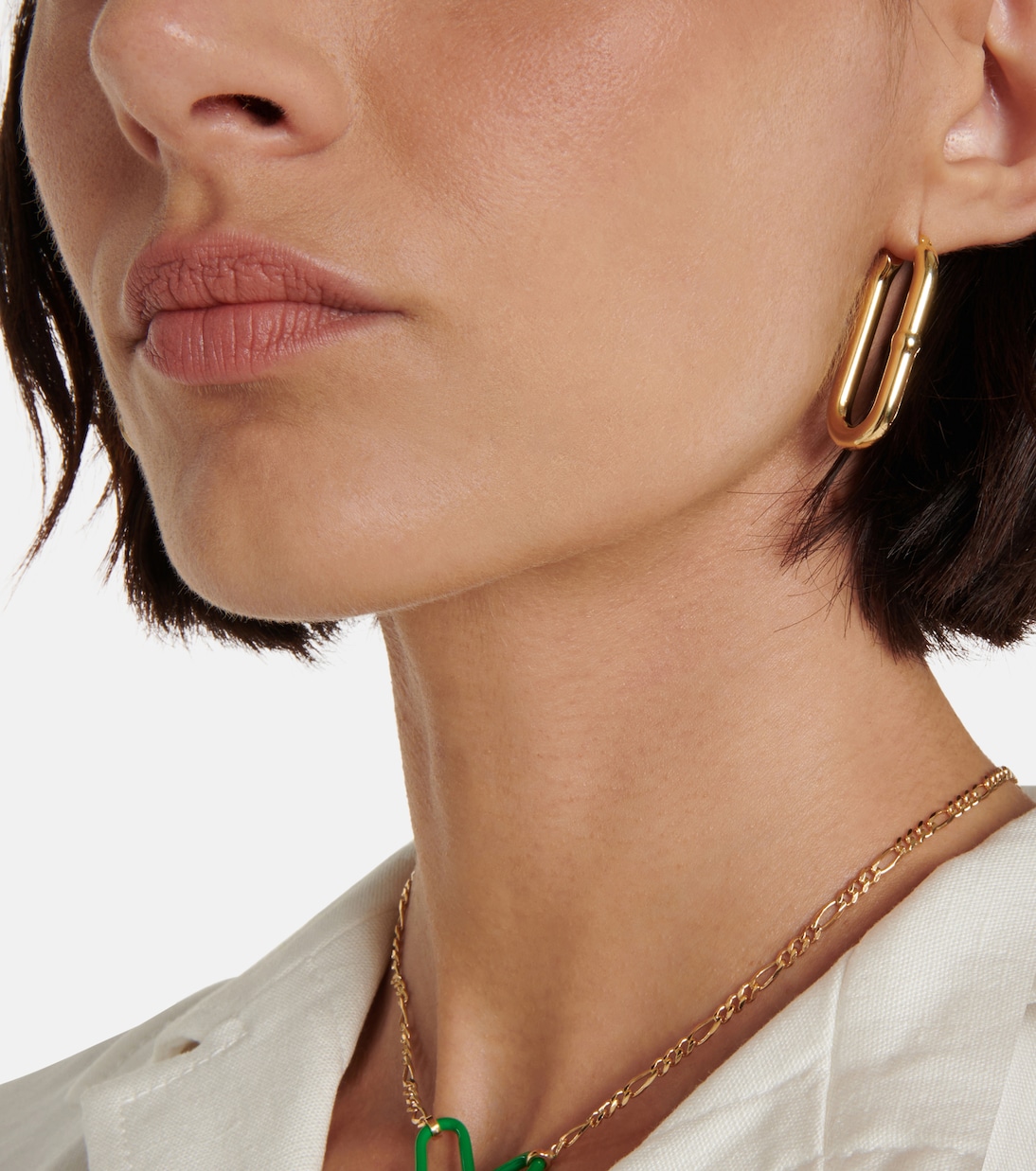 Orecchini a cerchio Chains bagnati in oro | Bottega Veneta
