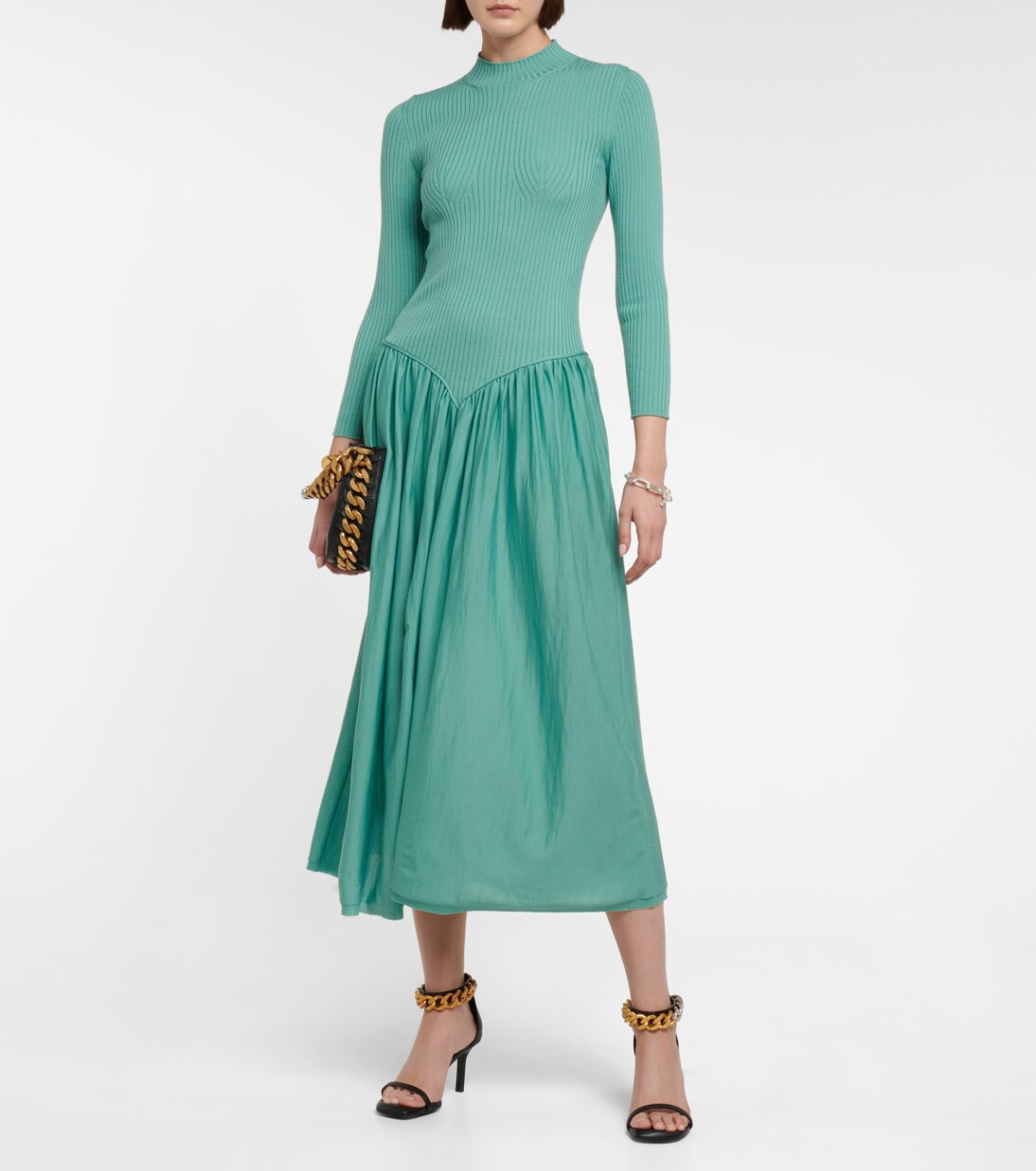 Mockneck wool midi dress | Stella McCartney