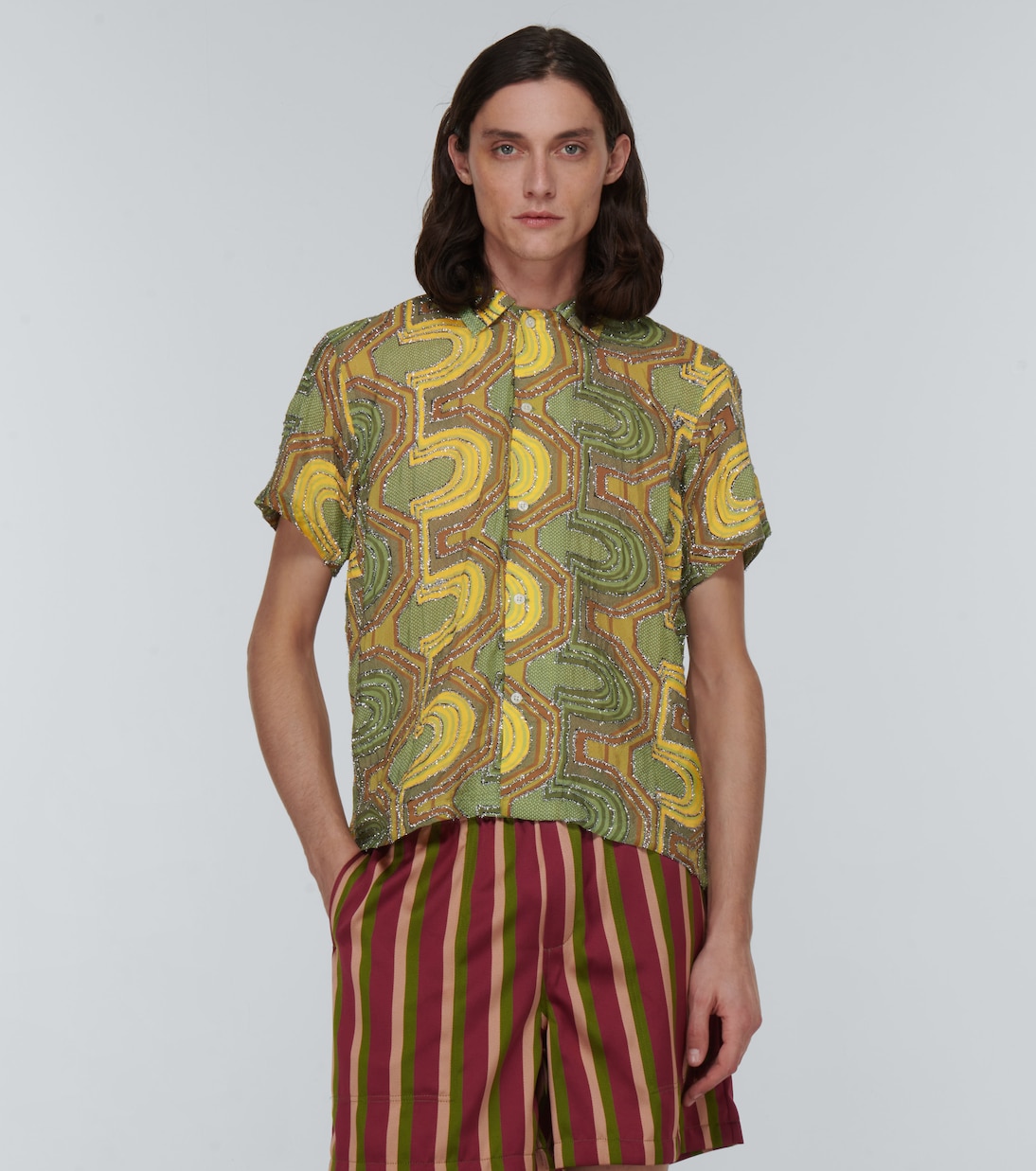 Chemise Disco Tinsel brodée | Bode
