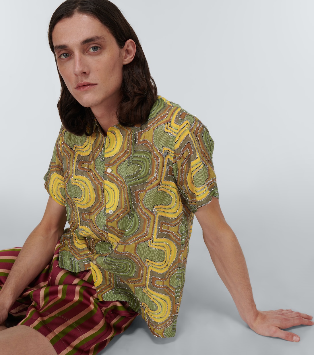 Chemise Disco Tinsel brodée | Bode