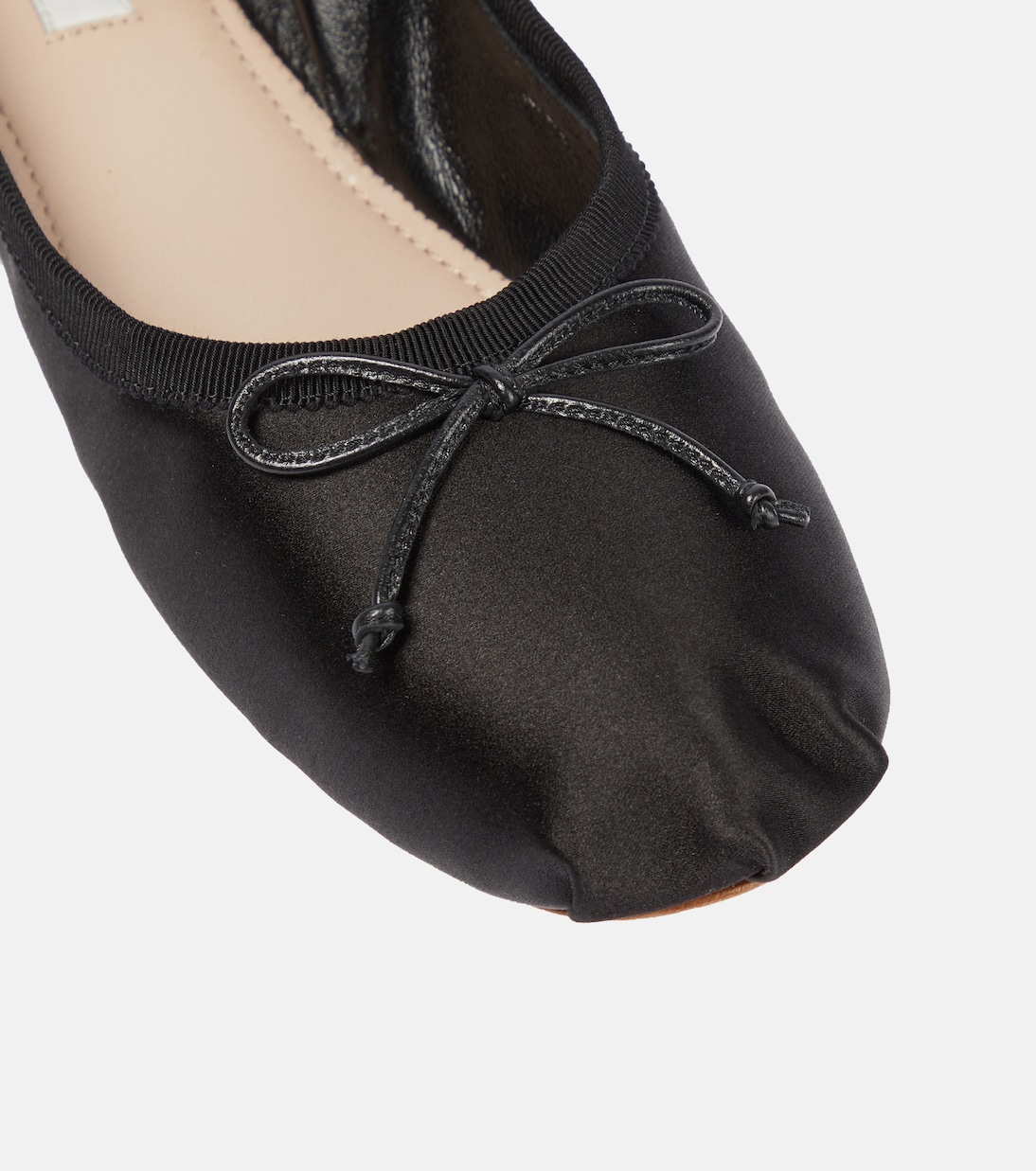 Satin ballet flats in black Miu Miu Mytheresa