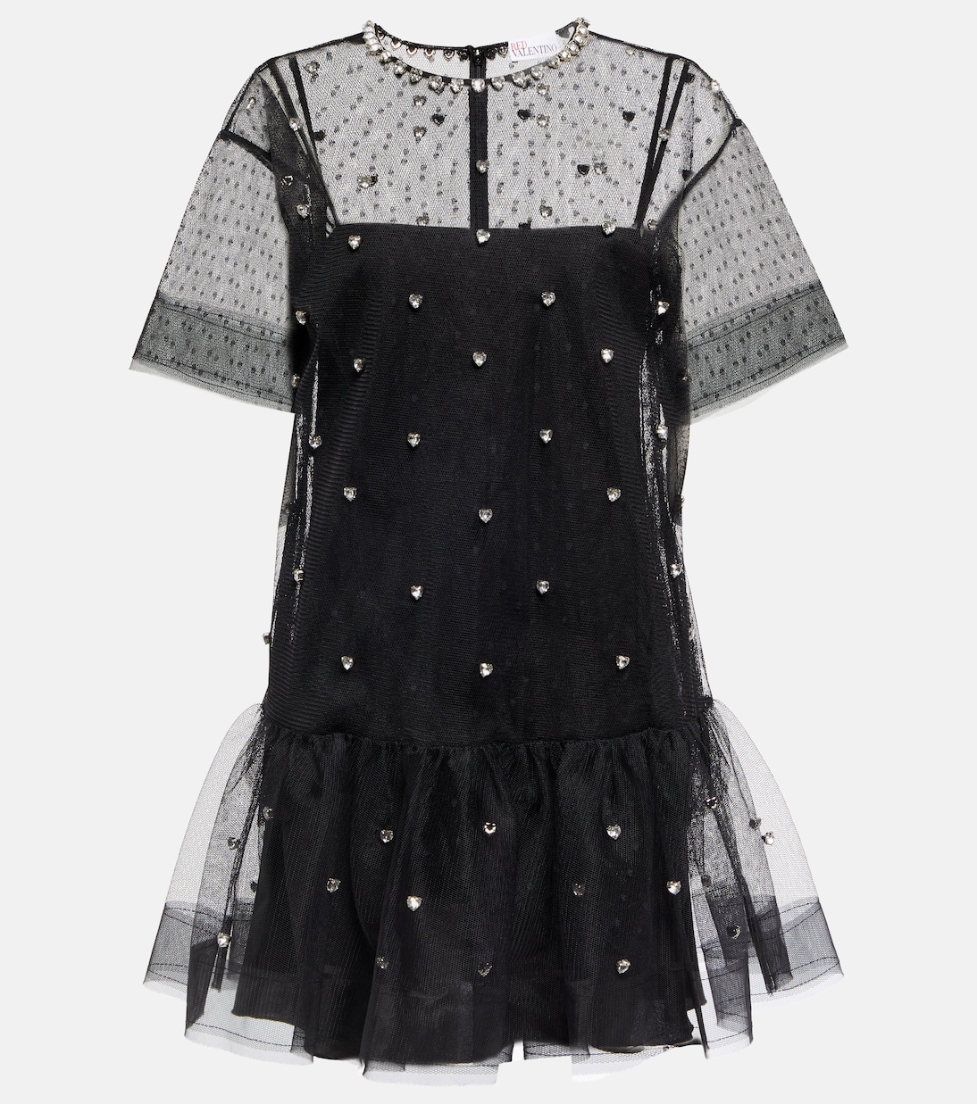 Embellished point d’esprit tulle minidress | REDValentino
