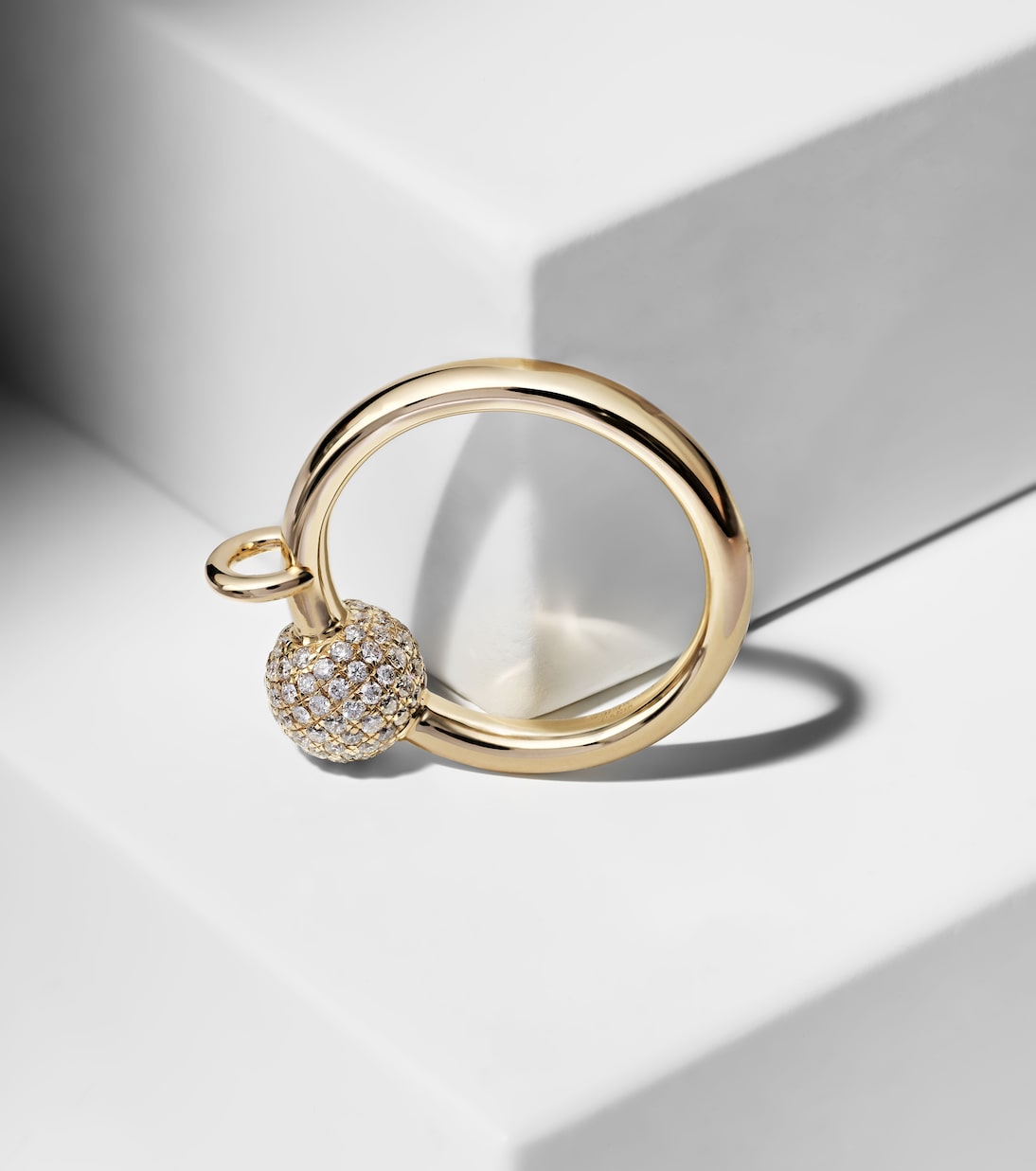 Bague Piercing en or 14 ct et diamants | Rainbow K