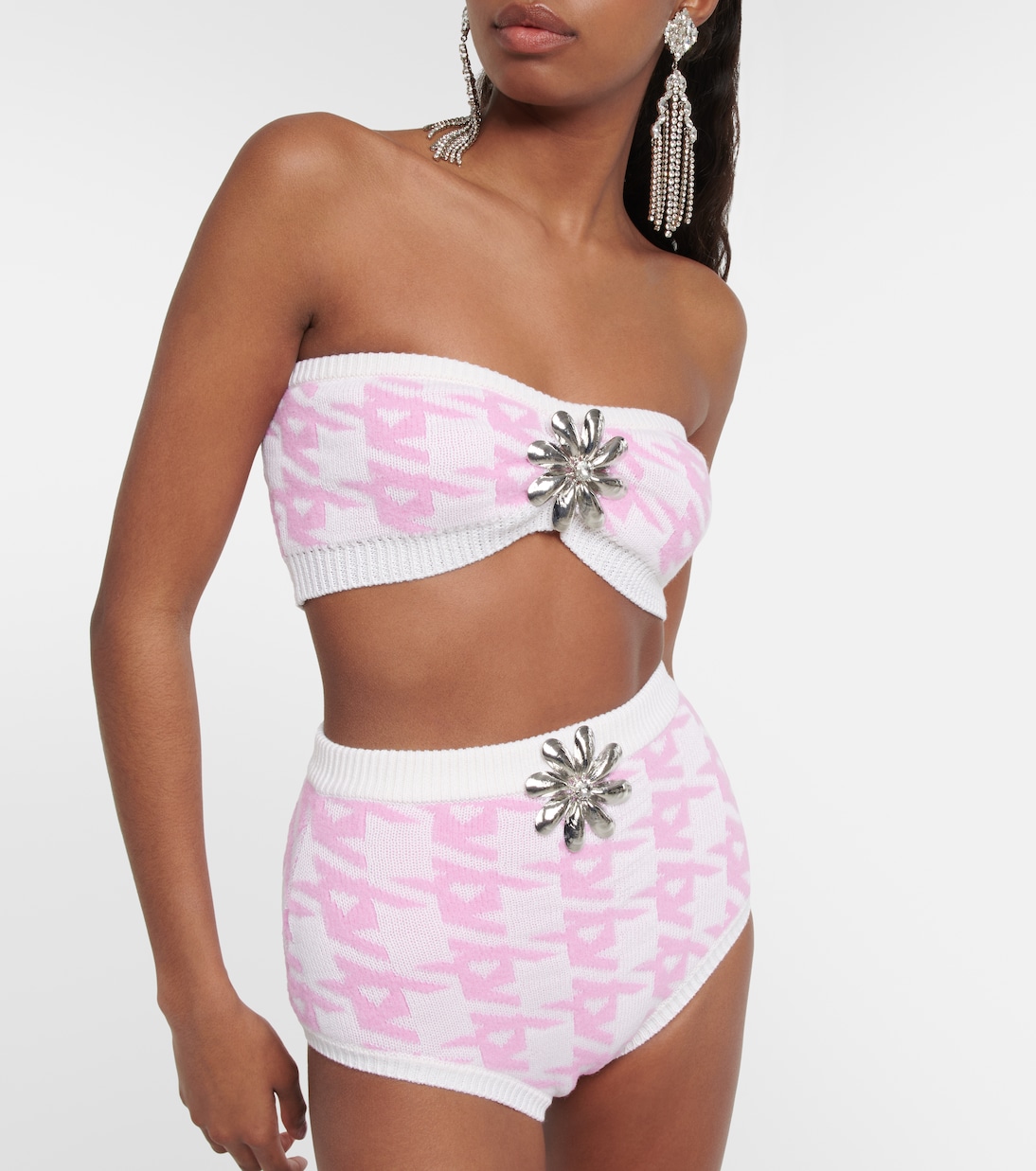 Shorts pied-de-poule con decorazioni | Area