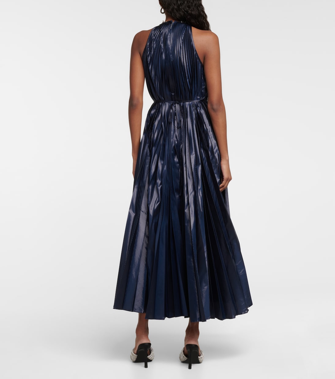 Embellished halterneck lamé midi dress | Christopher Kane