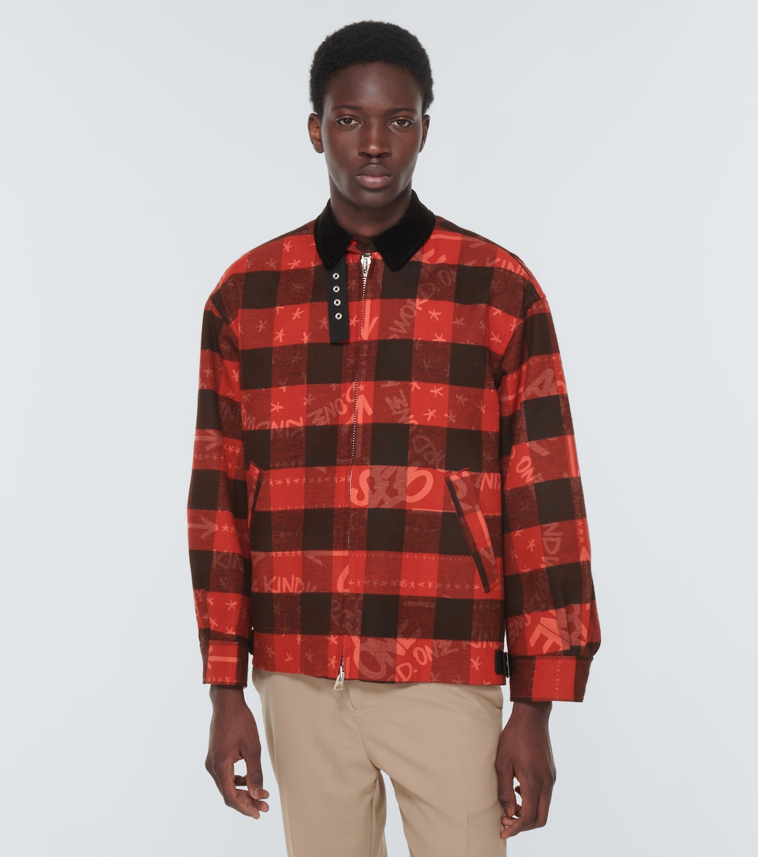 x Eric Haze checked cotton blouson jacket | Sacai