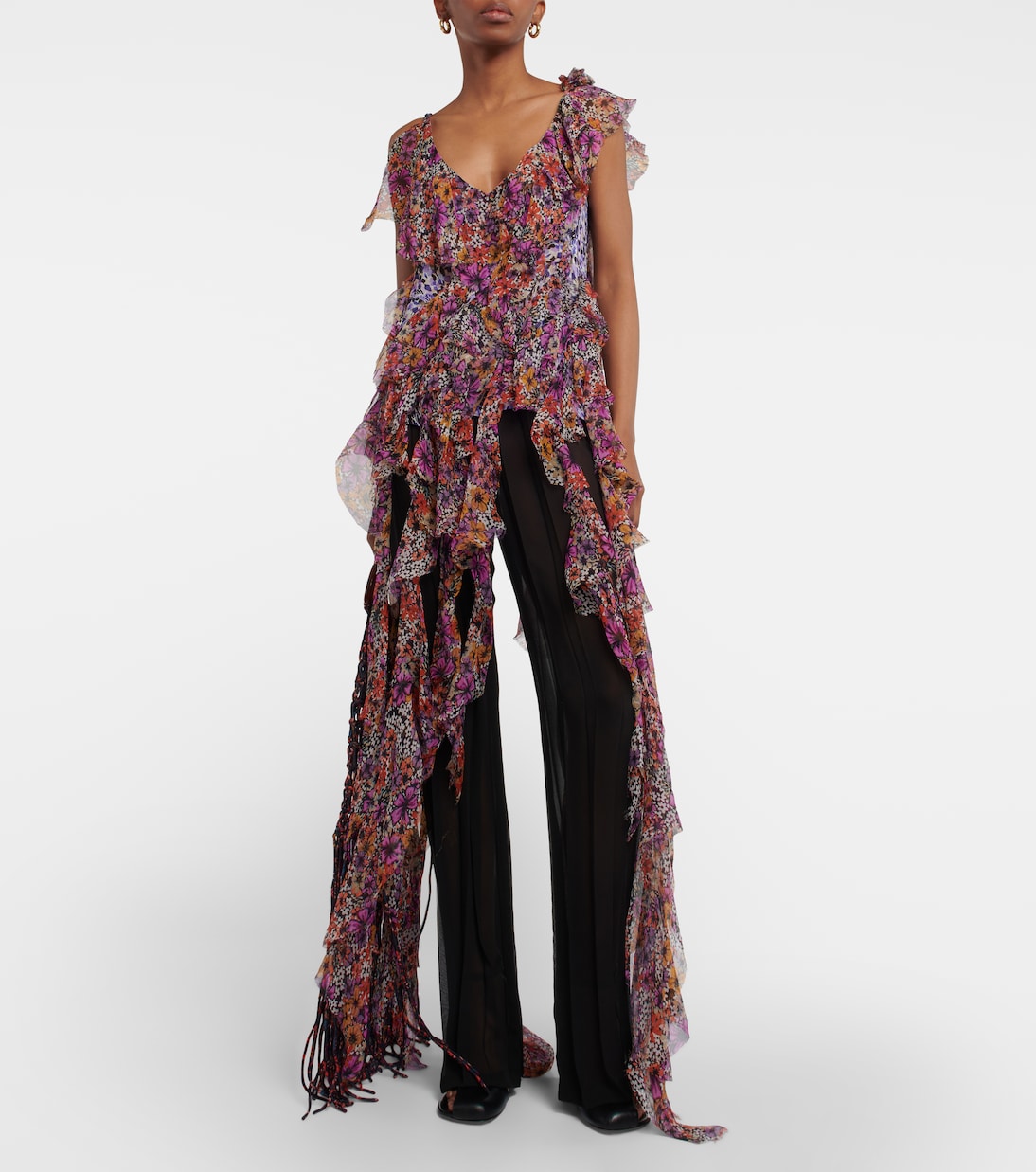 Bedrucktes Top aus Seiden-Crêpe | Dries Van Noten